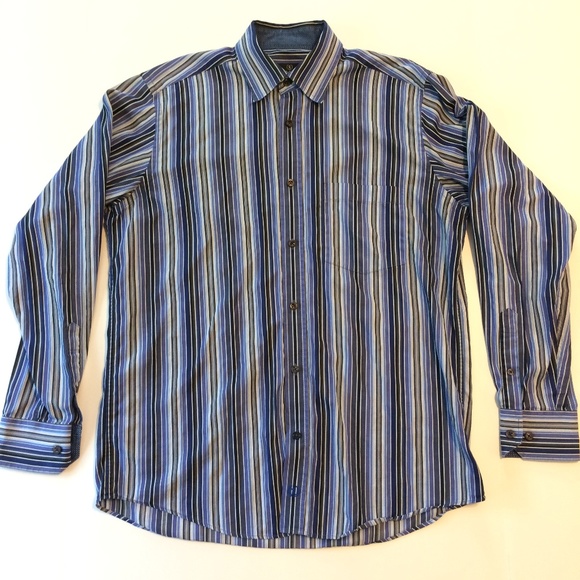 BUGATCHI Mens Plaid Button Down Shirt